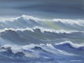 JH09- Julie Herring.  Night Waves. Acrylic on board. 43.5 x 53cm framed. Frame: Limed oak, glazed. £350. Reserved